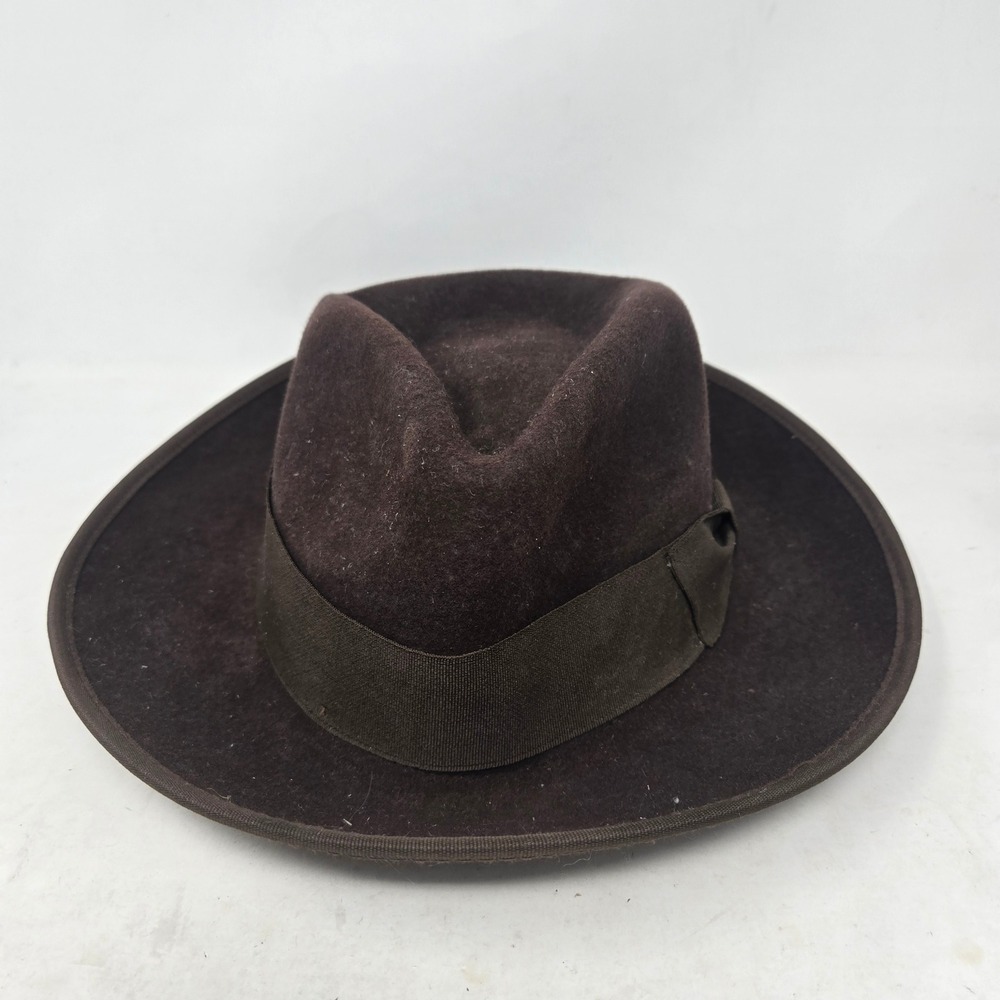 Indiana Jones Mens Brown 100% Wool Felt Fedora Hat Lucasfilm 2008 Official L/XL